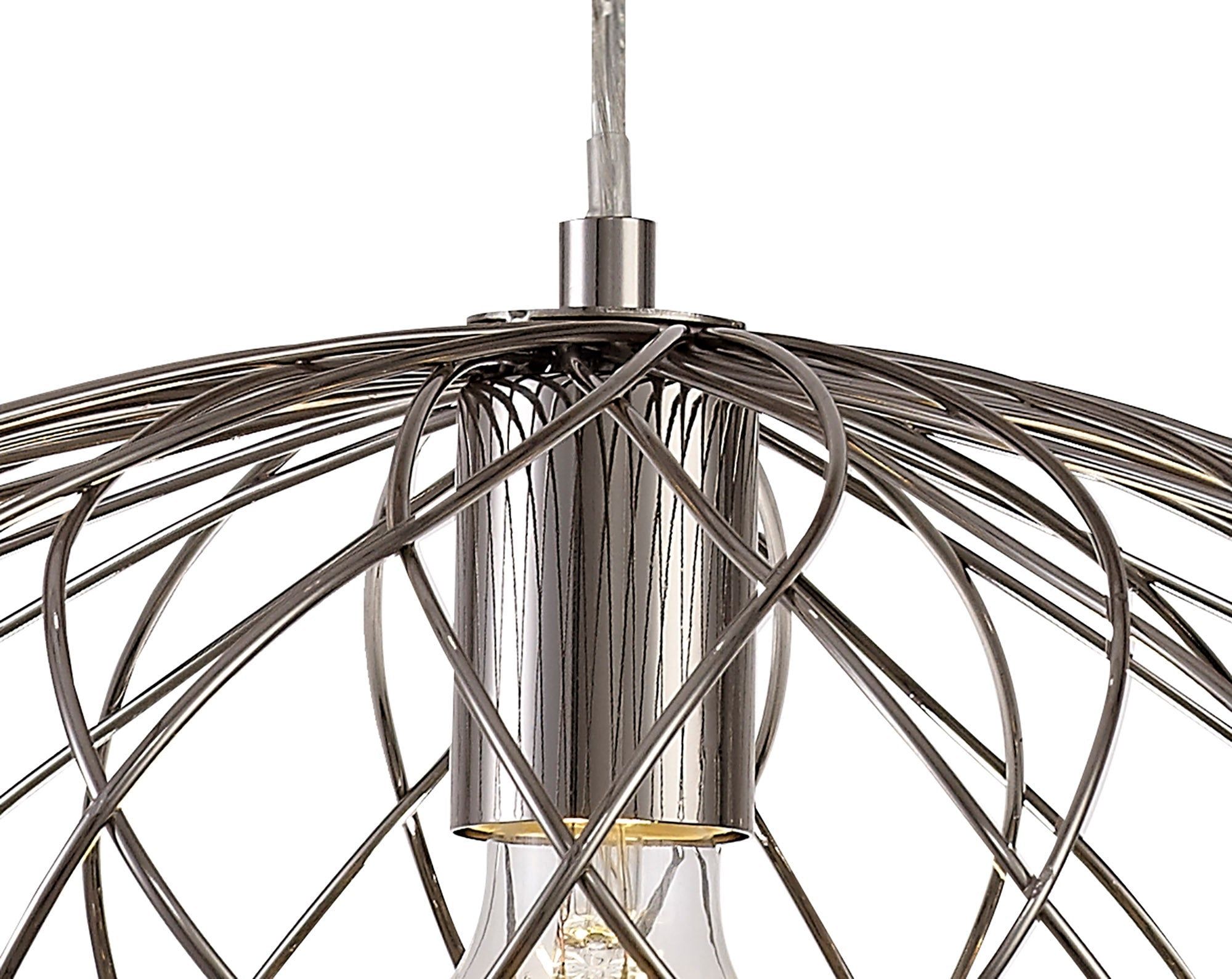 Sahib Curved Cylinder, Sphere Pendant, Sphere Pendant Pendant, 1 x E27, Polished Nickel