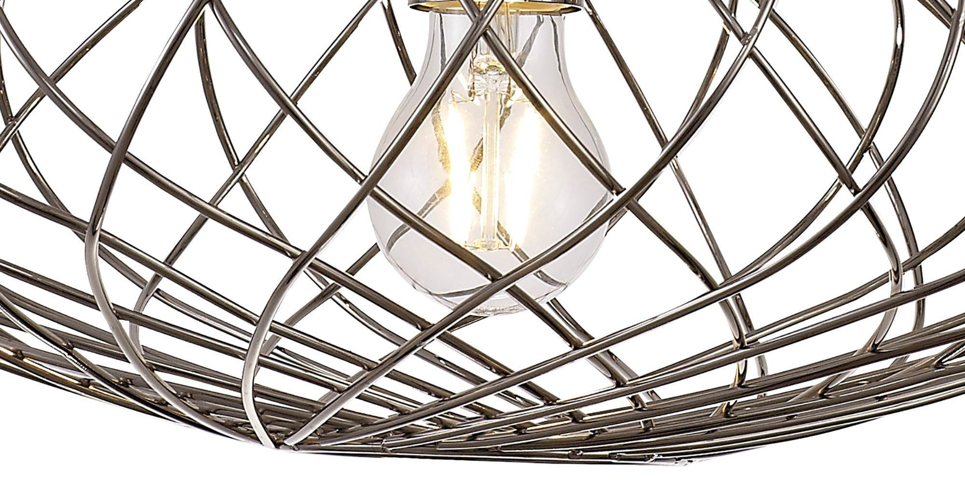 Sahib Curved Cylinder, Sphere Pendant, Sphere Pendant Pendant, 1 x E27, Polished Nickel