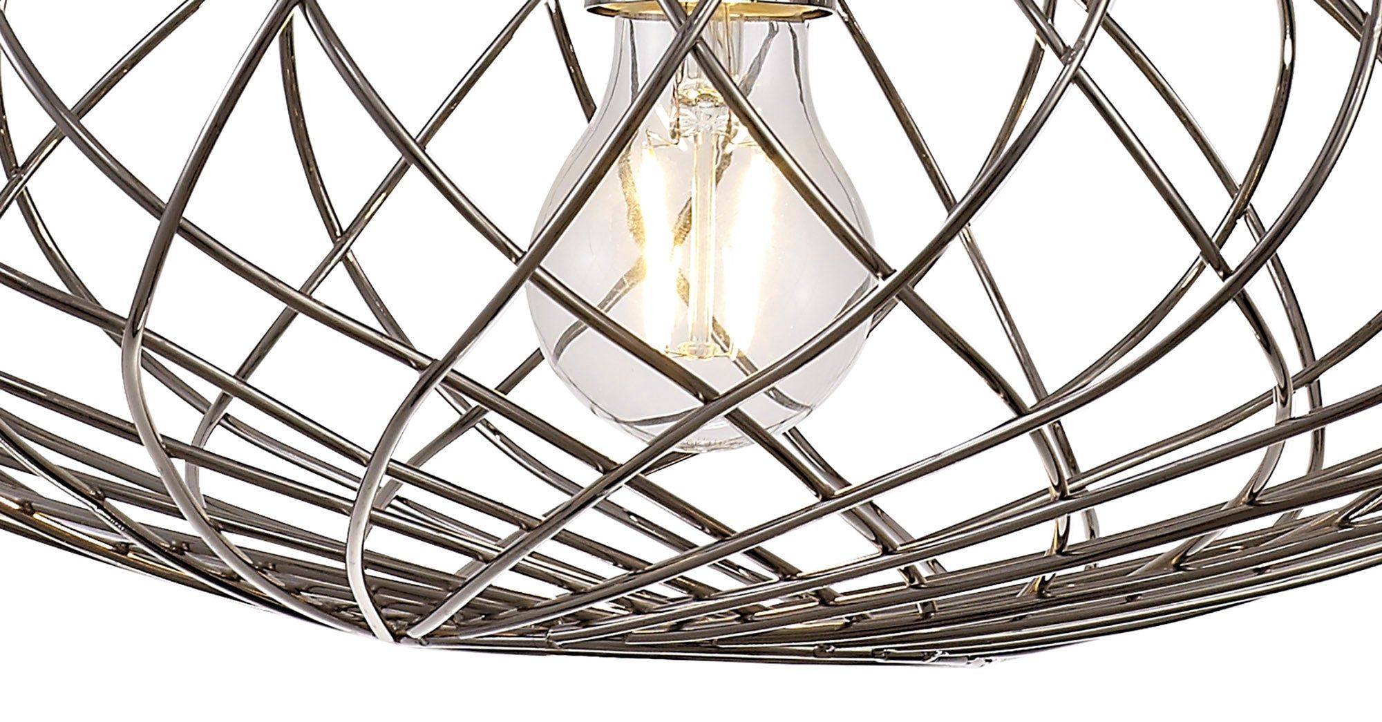 Sahib Curved Cylinder, Sphere Pendant, Sphere Pendant Pendant, 1 x E27, Polished Nickel