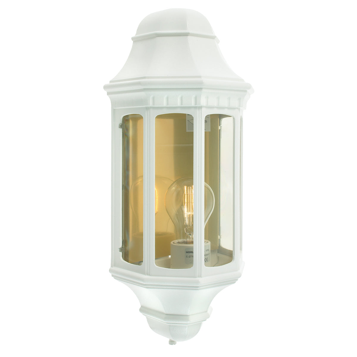 Malaga 1 Light Large/Small Wall Lantern - Black/White Finish - Cusack Lighting