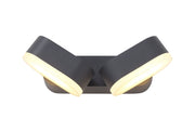 Somabre 1/2 Light Adjustable Wall Lamp, 1/2 x 6W LED, 3000K, 400lm, IP54, Anthracite, 3yrs Warranty