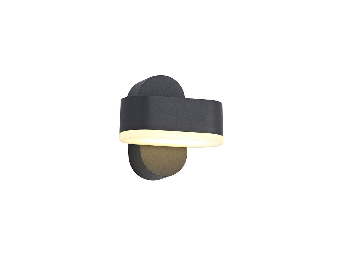 Somabre 1/2 Light Adjustable Wall Lamp, 1/2 x 6W LED, 3000K, 400lm, IP54, Anthracite, 3yrs Warranty