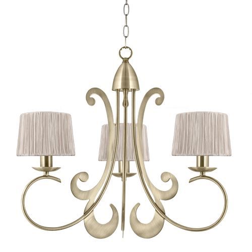 Mariann 3 Light Antique Brass Fitting with Shades - Cusack Lighting