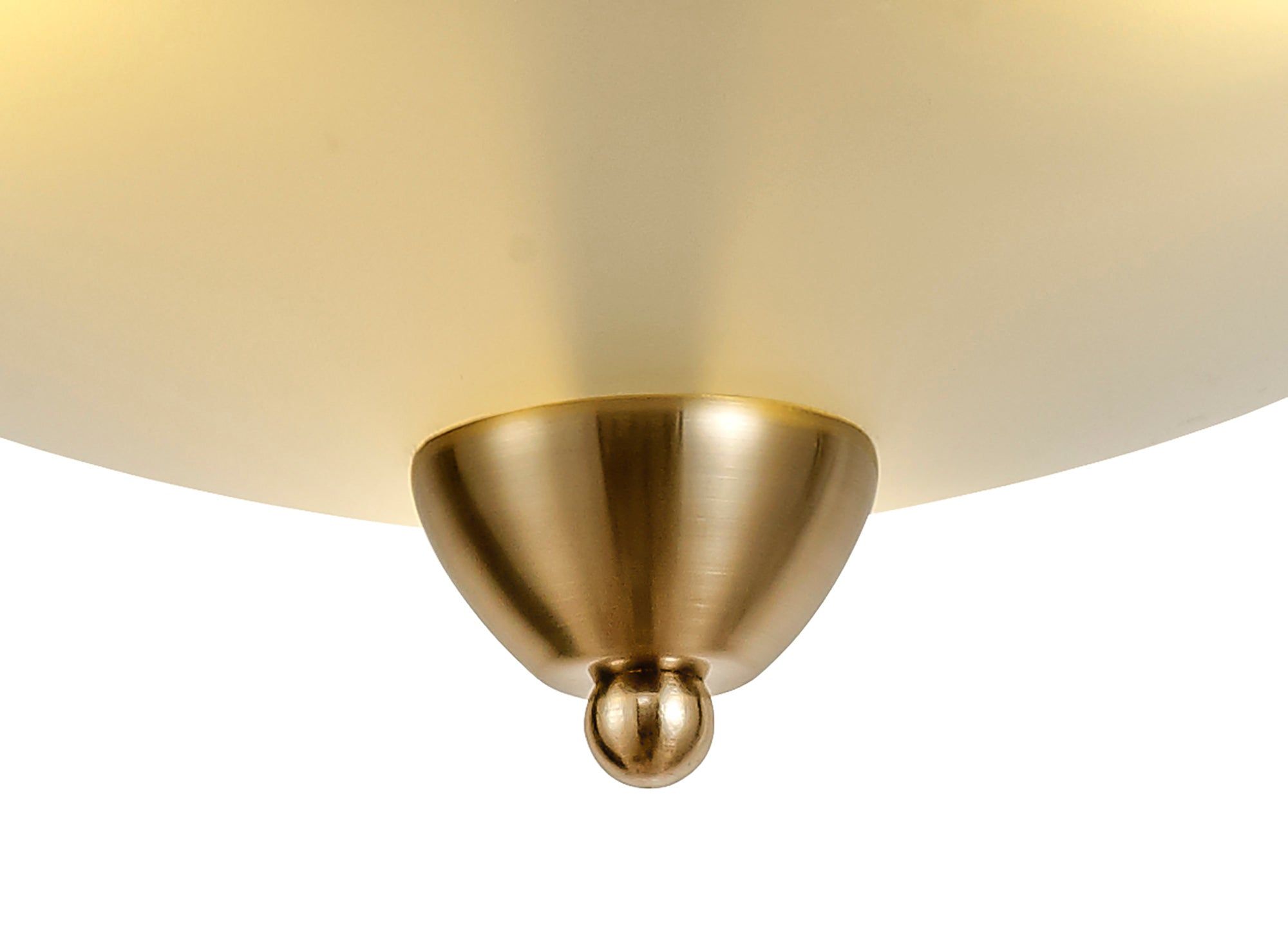 Mario Semi-Flush Ceiling, 3 Light E27, Antique Brass/Frosted Glass