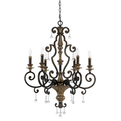 Marquette 6Lt Chandelier Ceiling Light - Heirloom Finish