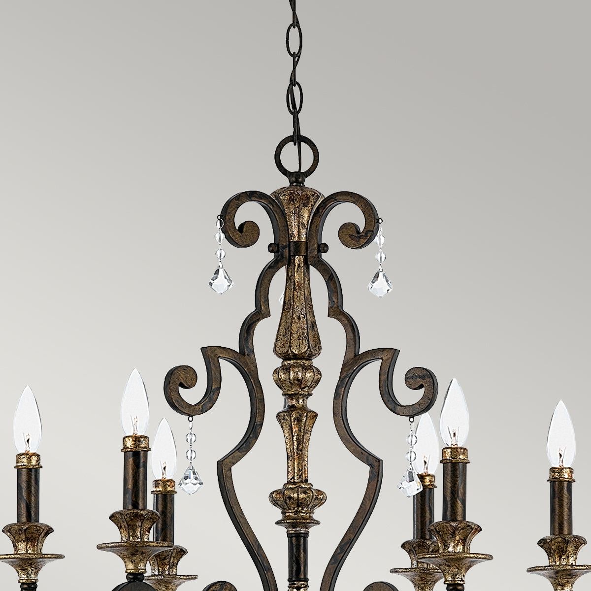 Marquette 6Lt Chandelier Ceiling Light - Heirloom Finish