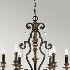 Marquette 6Lt Chandelier Ceiling Light - Heirloom Finish