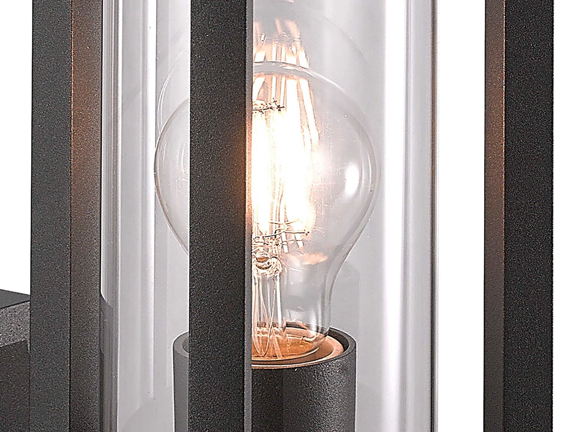Masoni Wall Lamp Lantern, 1 x E27, IP65, Anthracite, 2yrs Warranty - Cusack Lighting