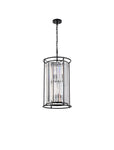 Belle 2 Tier Centre Ceiling Light/Semi Ceiling Convertible, 3+3 x E14 - Satin Black & Clear/Antique Brass & Clear/Polished Nickel & Clear IP20 - Cusack Lighting