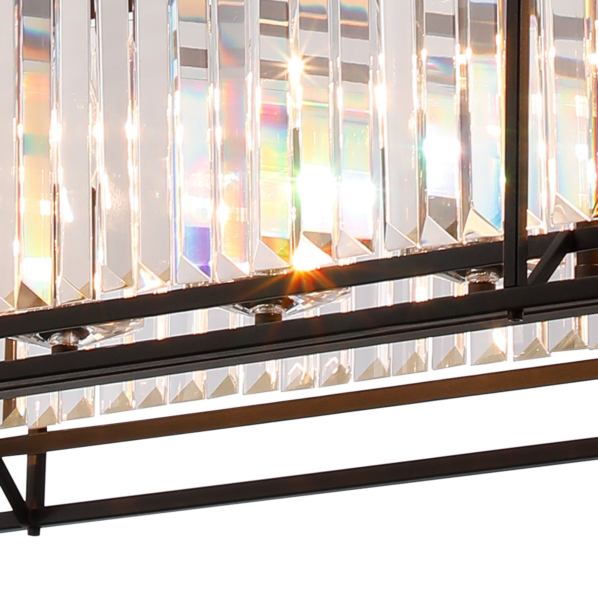 Belle Kitchen Table/Island Ceiling Light, 7Lt x E14 - Satin Black & Clear IP20