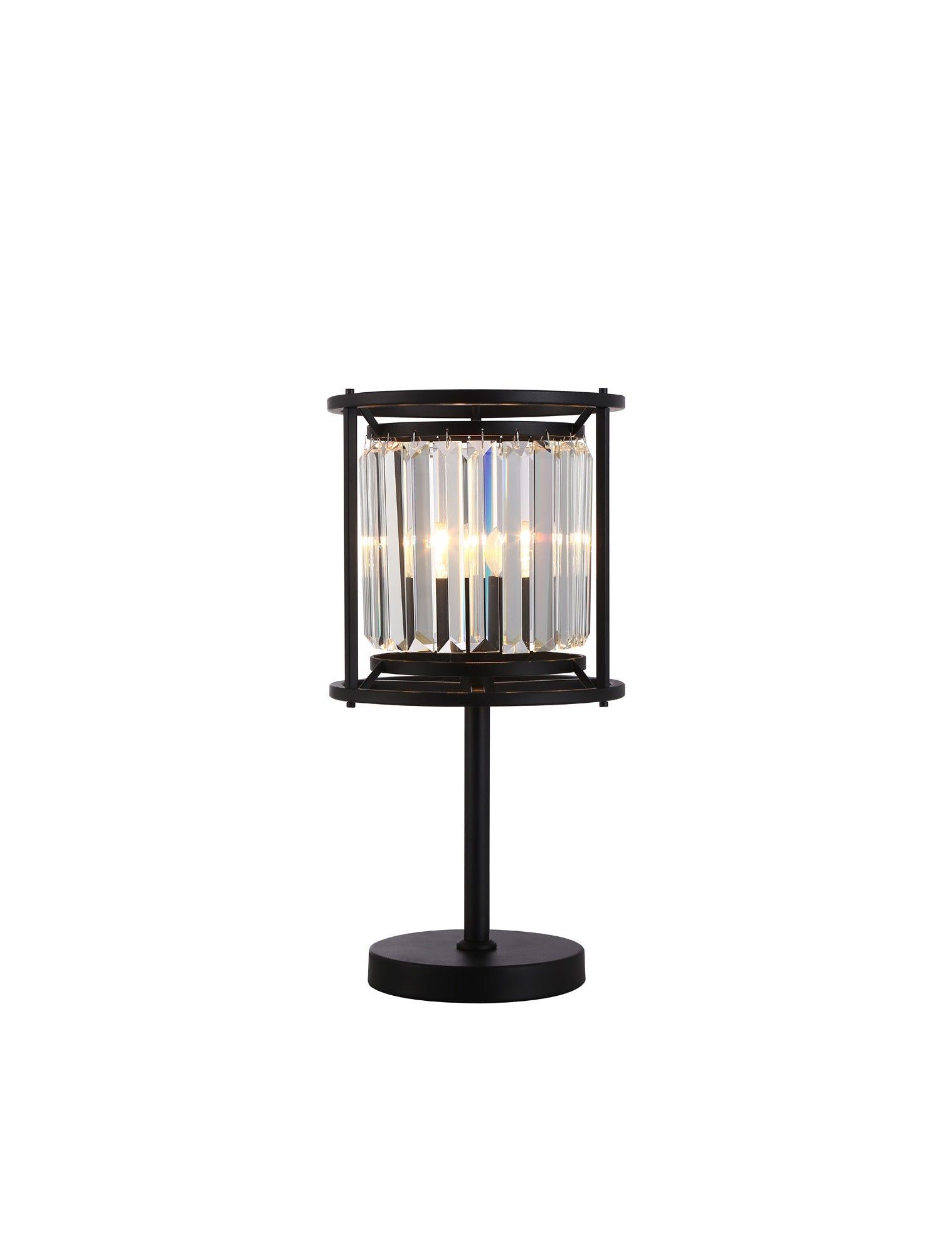 Belle Table Lamp, 1Lt x E27 - Satin Black & Clear IP20