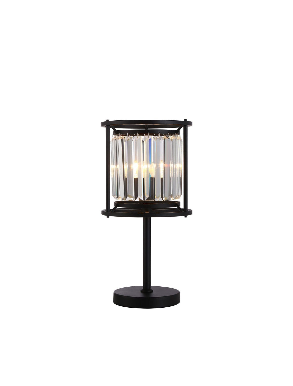 Belle Table Lamp, 1Lt x E27 - Satin Black & Clear IP20