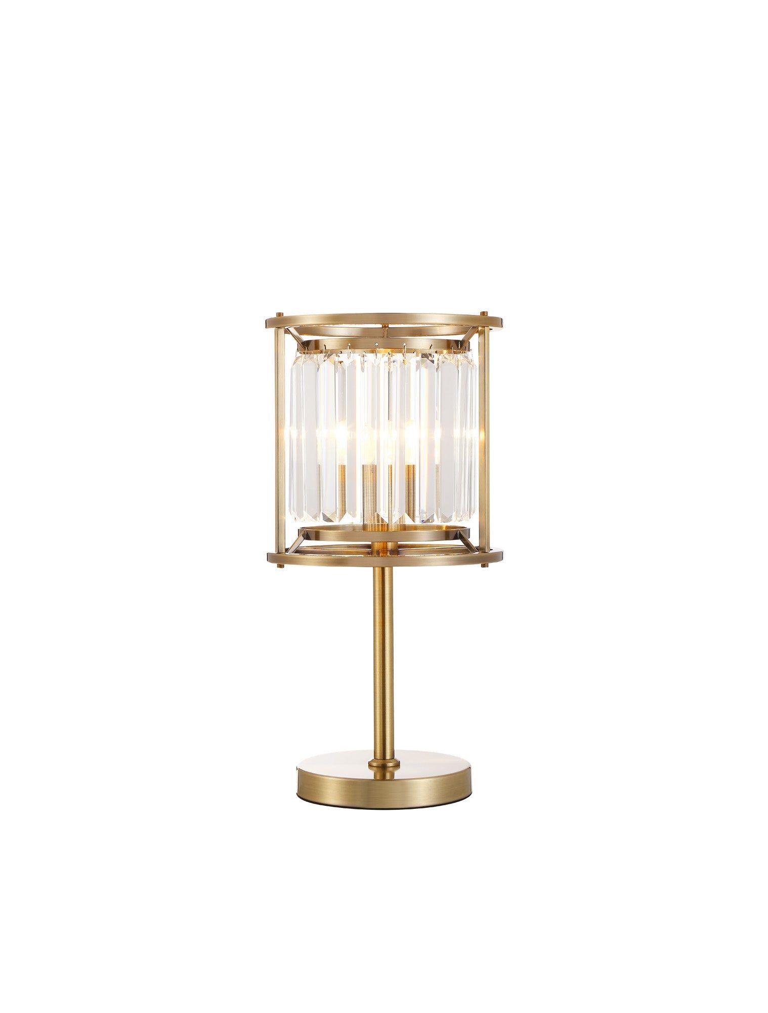 Belle Table Lamp, 1Lt x E27 - Antique Brass & Clear IP20