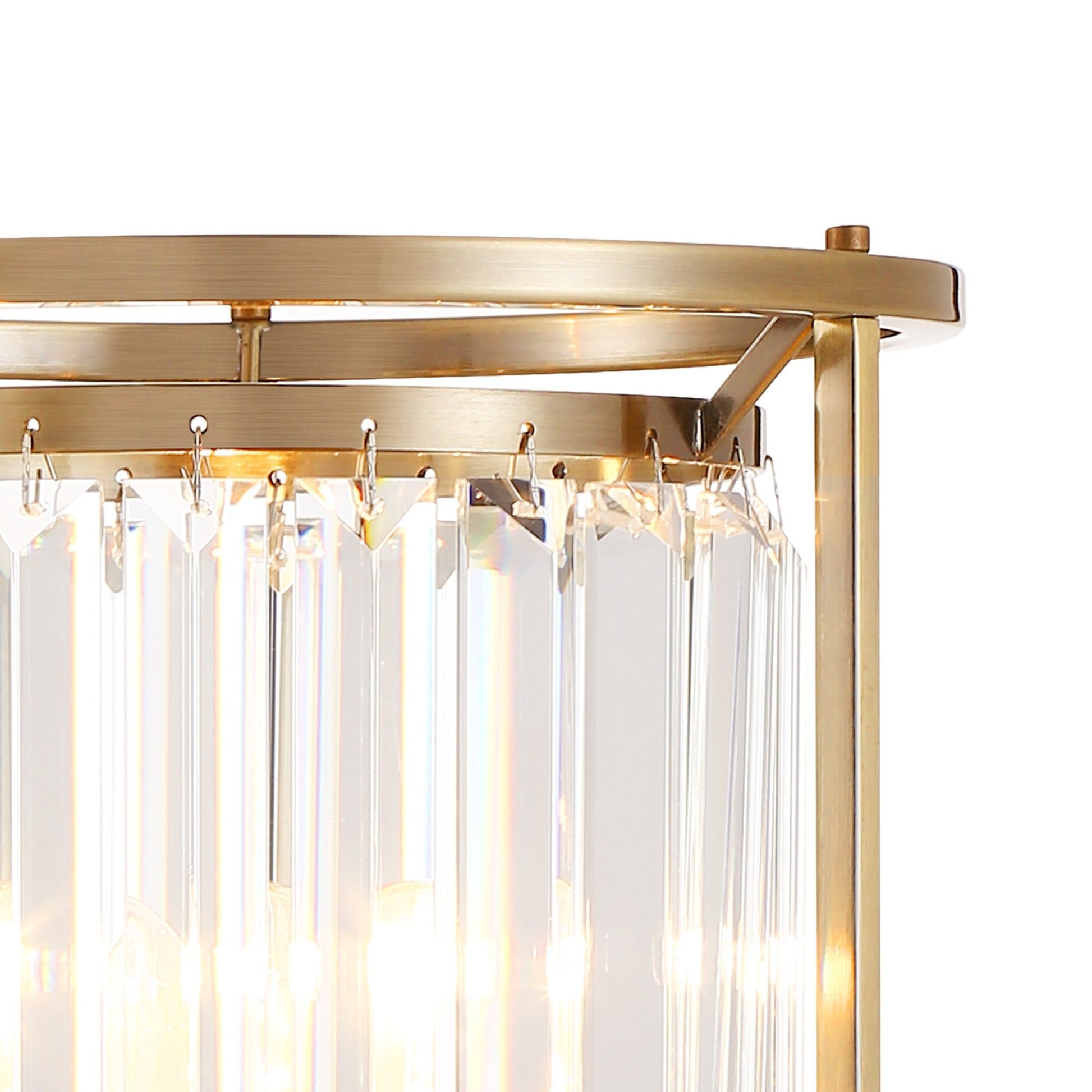 Belle Table Lamp, 1Lt x E27 - Antique Brass & Clear IP20