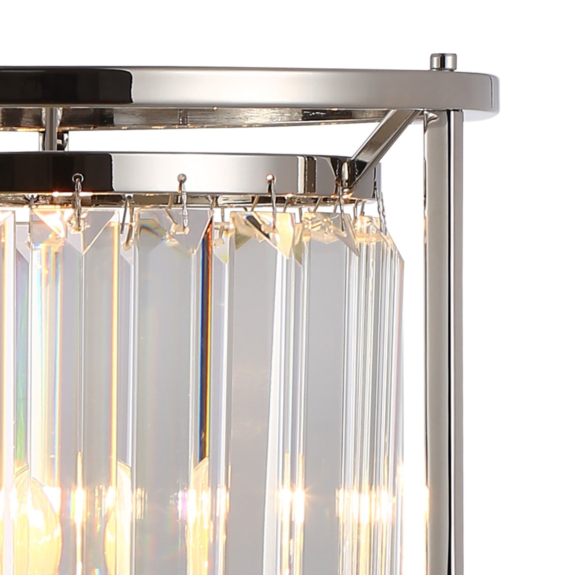 Belle Table Lamp, 1Lt x E27 - Polished Nickel & Clear IP20