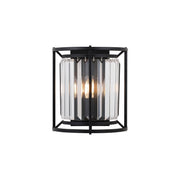 Belle Wall Light, 2Lt x E14 - Satin Black & Clear IP20