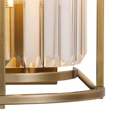 Belle Wall Light, 2Lt x E14 - Antique Brass & Clear IP20