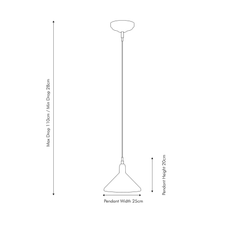 Matt Black and Clear Glass Cone Pendant - Cusack Lighting