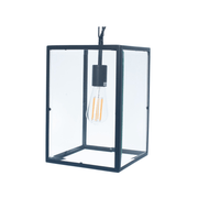 Matt Black Metal & Glass Pendant - Cusack Lighting