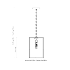Matt Black Metal & Glass Pendant - Cusack Lighting