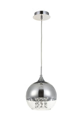 Maytoni Fermi 1Lt Small Pendant Ceiling Light - Silver & Transparent Finish