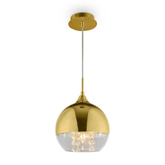 Maytoni Fermi 1Lt Small Pendant Ceiling Light - Gold & Transparent Finish