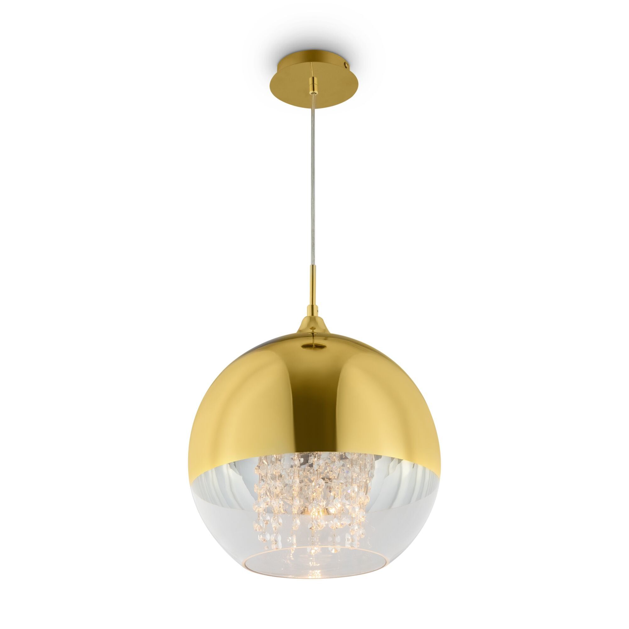 Maytoni Fermi 1Lt Medium Pendant Ceiling Light - Gold & Transparent Finish