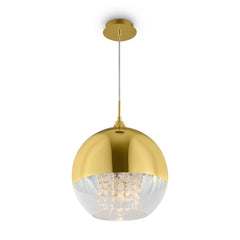 Maytoni Fermi 1Lt Medium Pendant Ceiling Light - Gold & Transparent Finish