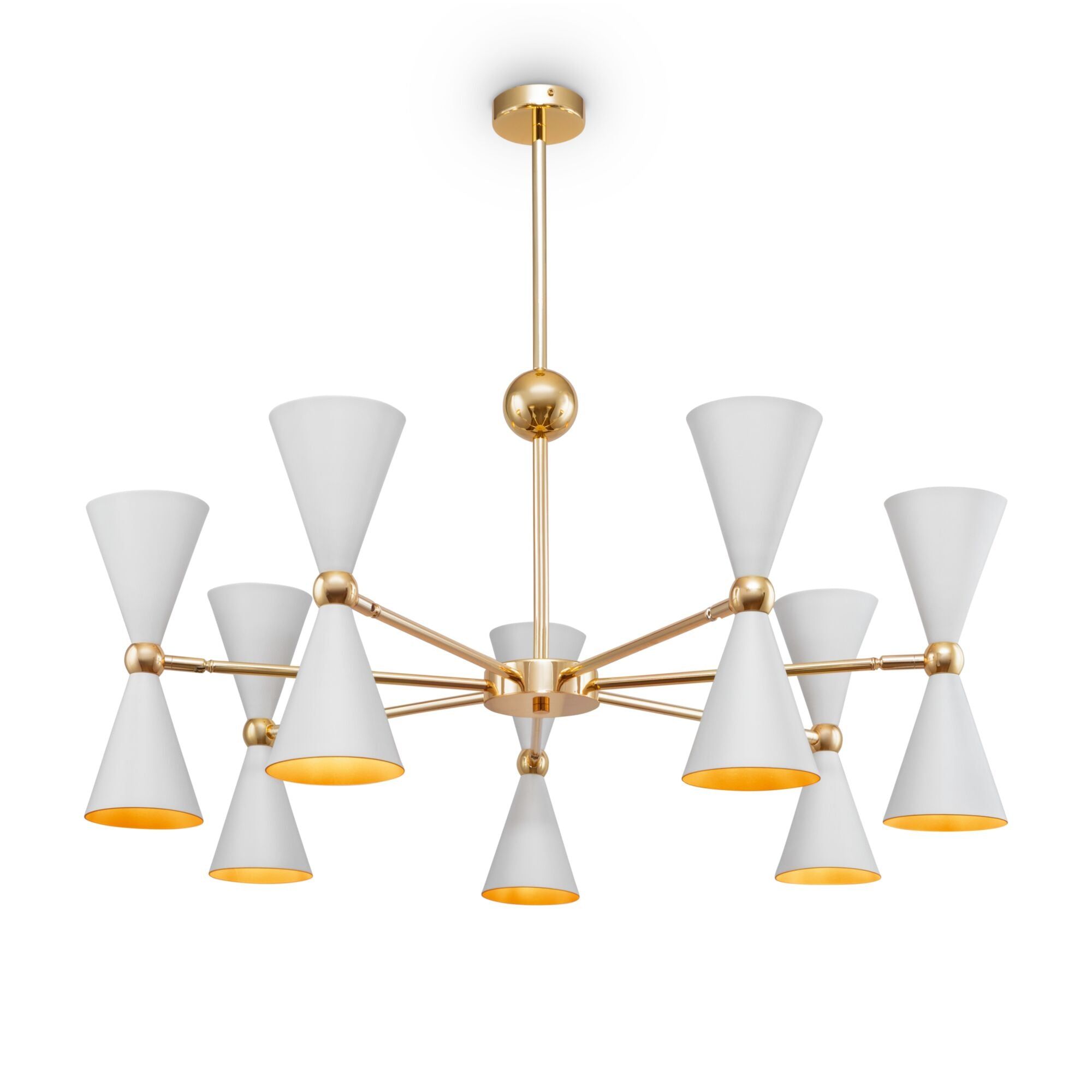Maytoni Vesper 14Lt Centre Ceiling Light - White & Gold Finish
