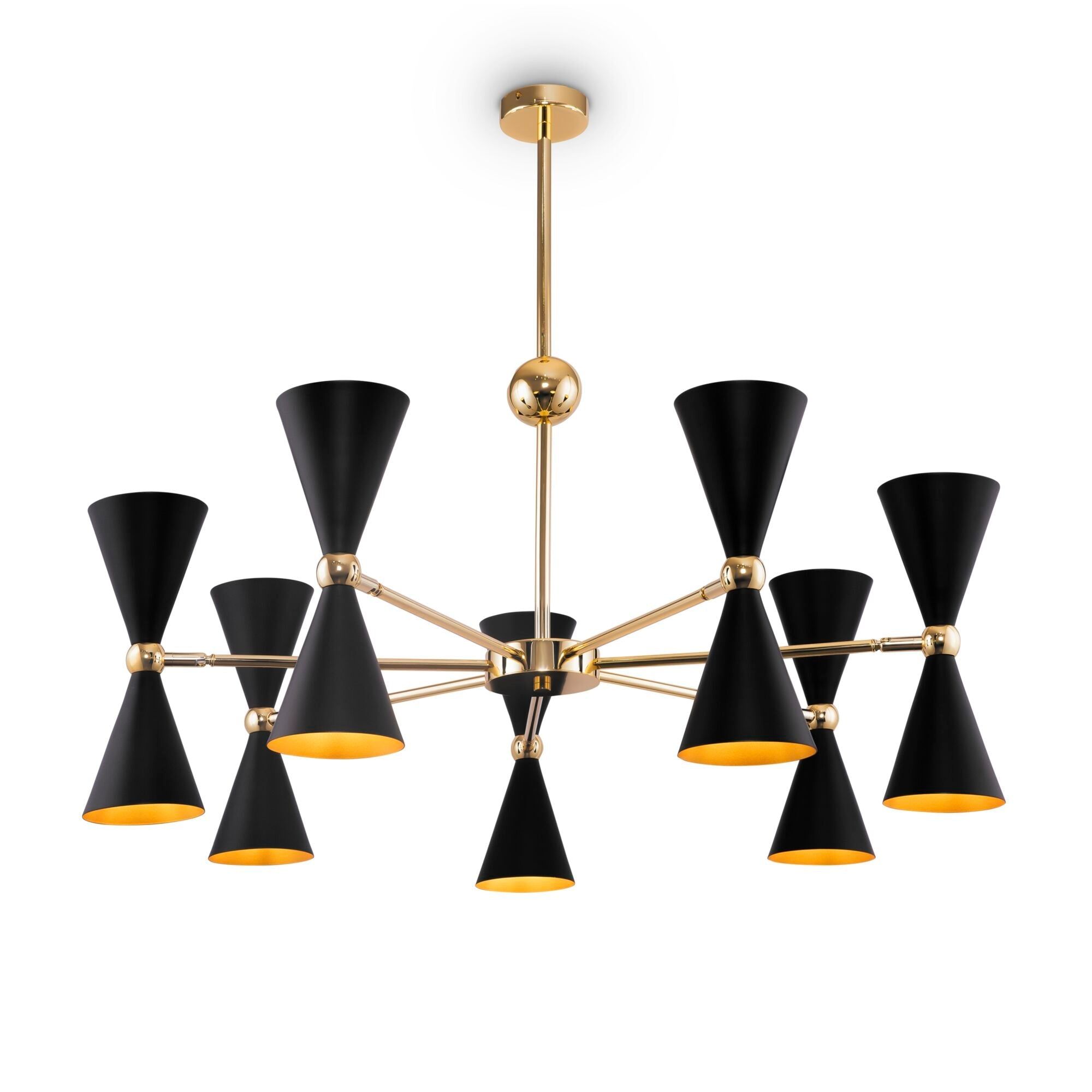 Maytoni Vesper 14Lt Centre Ceiling Light - Black & Gold Finish