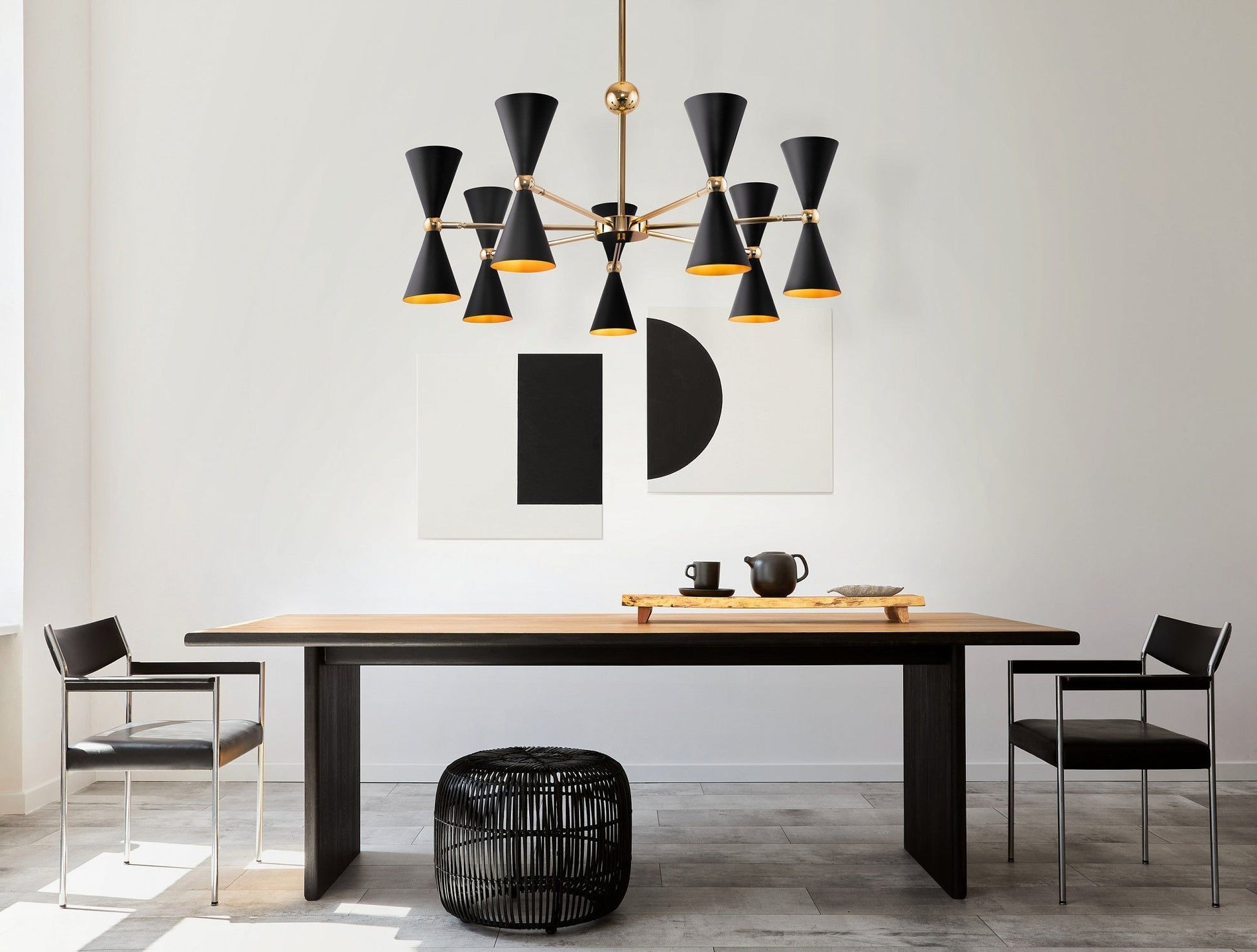 Maytoni Vesper 14Lt Centre Ceiling Light - Black & Gold Finish