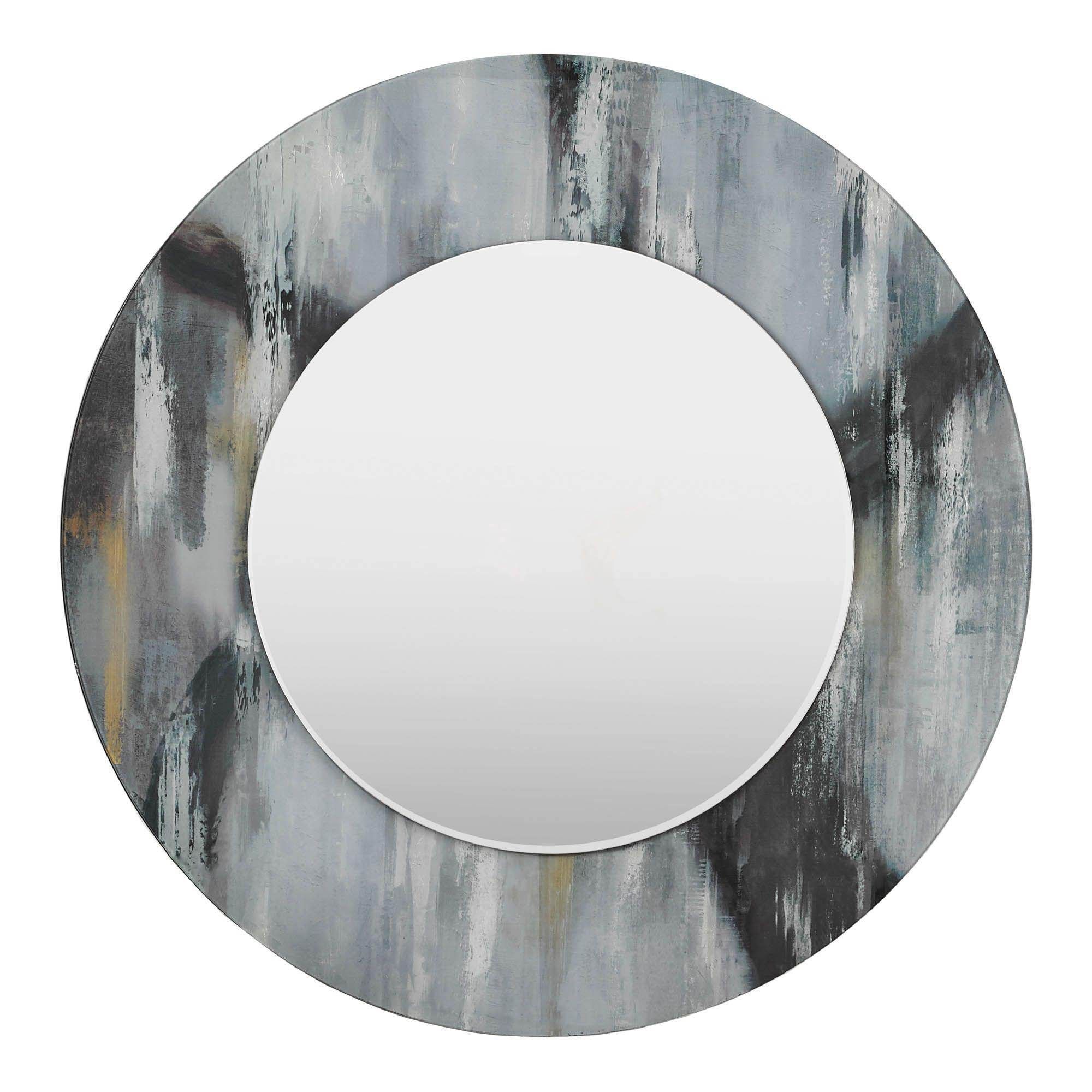 Dar Mehera Round Mirror Grey Marble Print - Cusack Lighting
