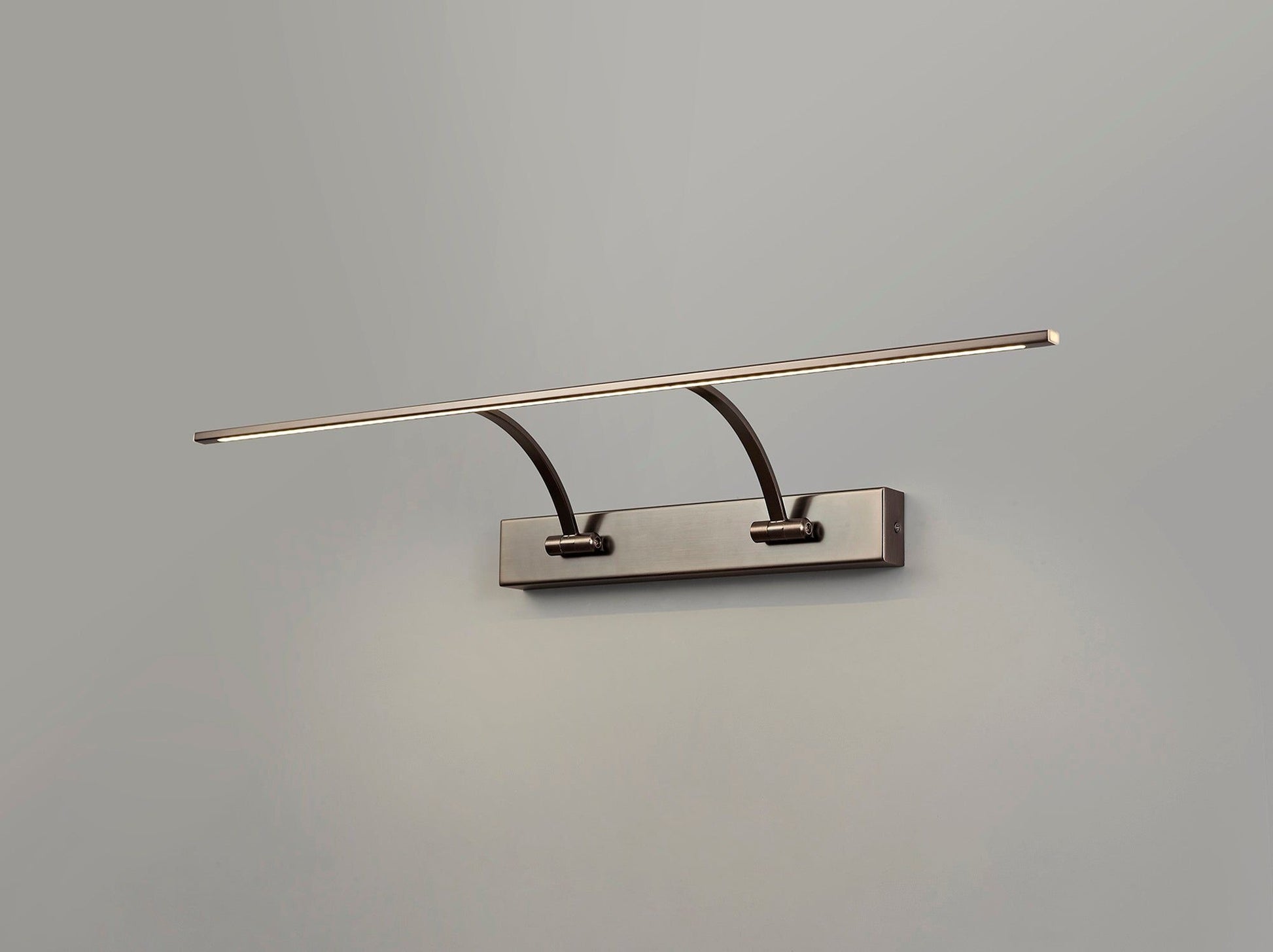 Mia Small 2 Arm Wall Lamp/Picture Light, 1 x 14W LED, 3000K, 1070lm, Bronze, 3yrs Warranty