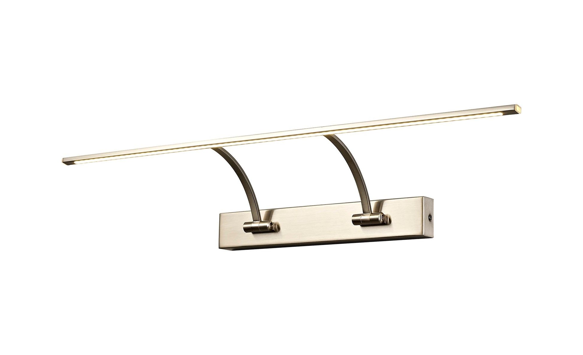 Mia Small 2 Arm Wall Lamp/Picture Light, 1 x 14W LED, 3000K, 1070lm, Satin Nickel, 3yrs Warranty