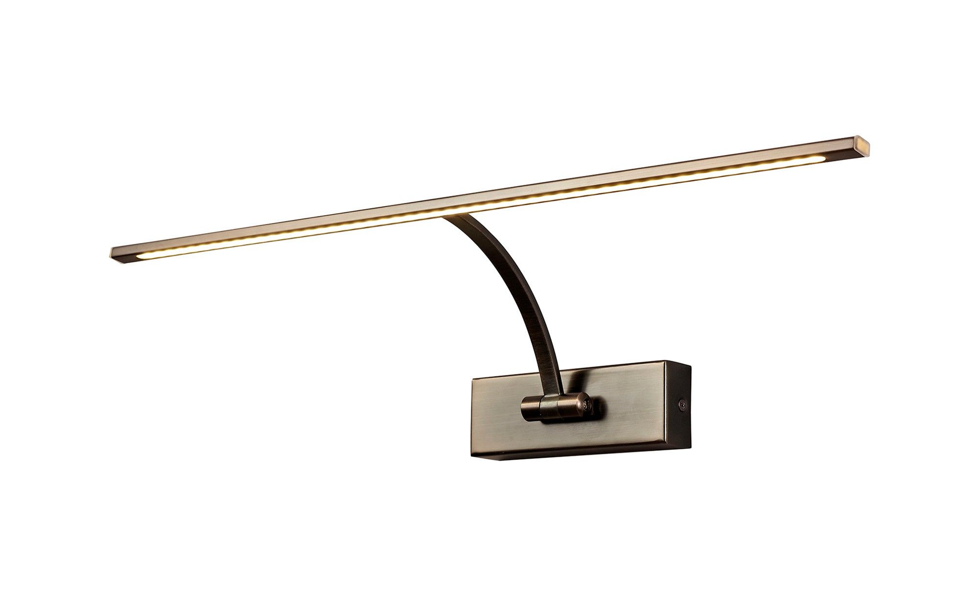 Mia Large 1 Arm Wall Lamp/Picture Light, 1 x 10W LED, 3000K, 850lm, Bronze, 3yrs Warranty