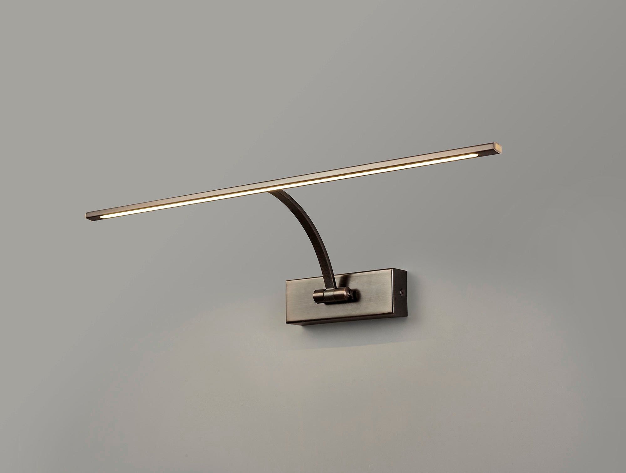 Mia Large 1 Arm Wall Lamp/Picture Light, 1 x 10W LED, 3000K, 850lm, Bronze, 3yrs Warranty