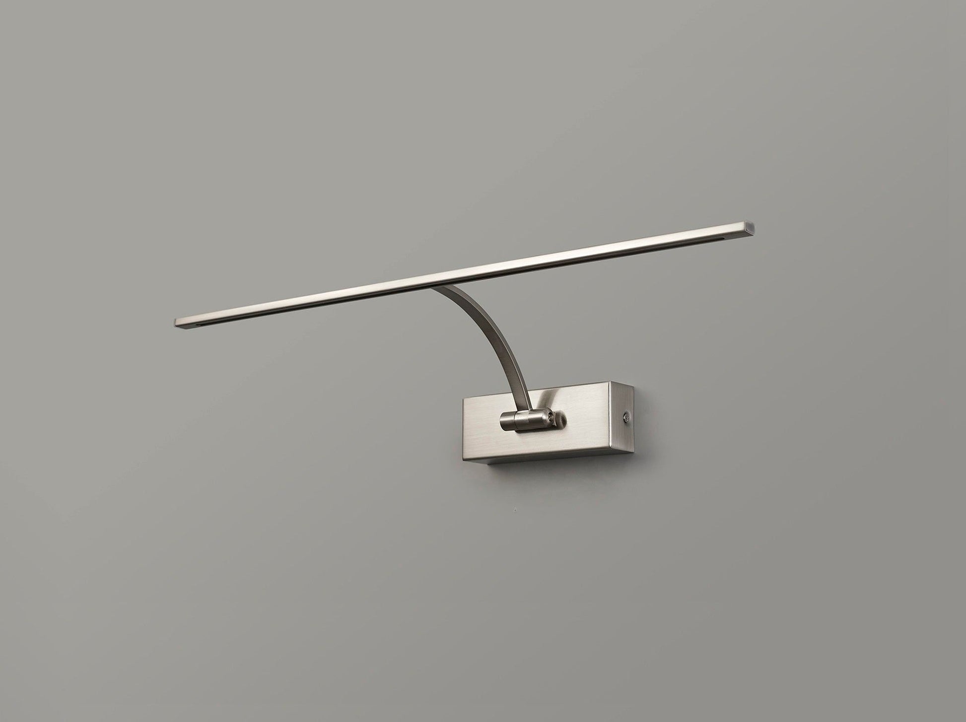 Mia Large 1 Arm Wall Lamp/Picture Light, 1 x 10W LED, 3000K, 850lm, Satin Nickel, 3yrs Warranty
