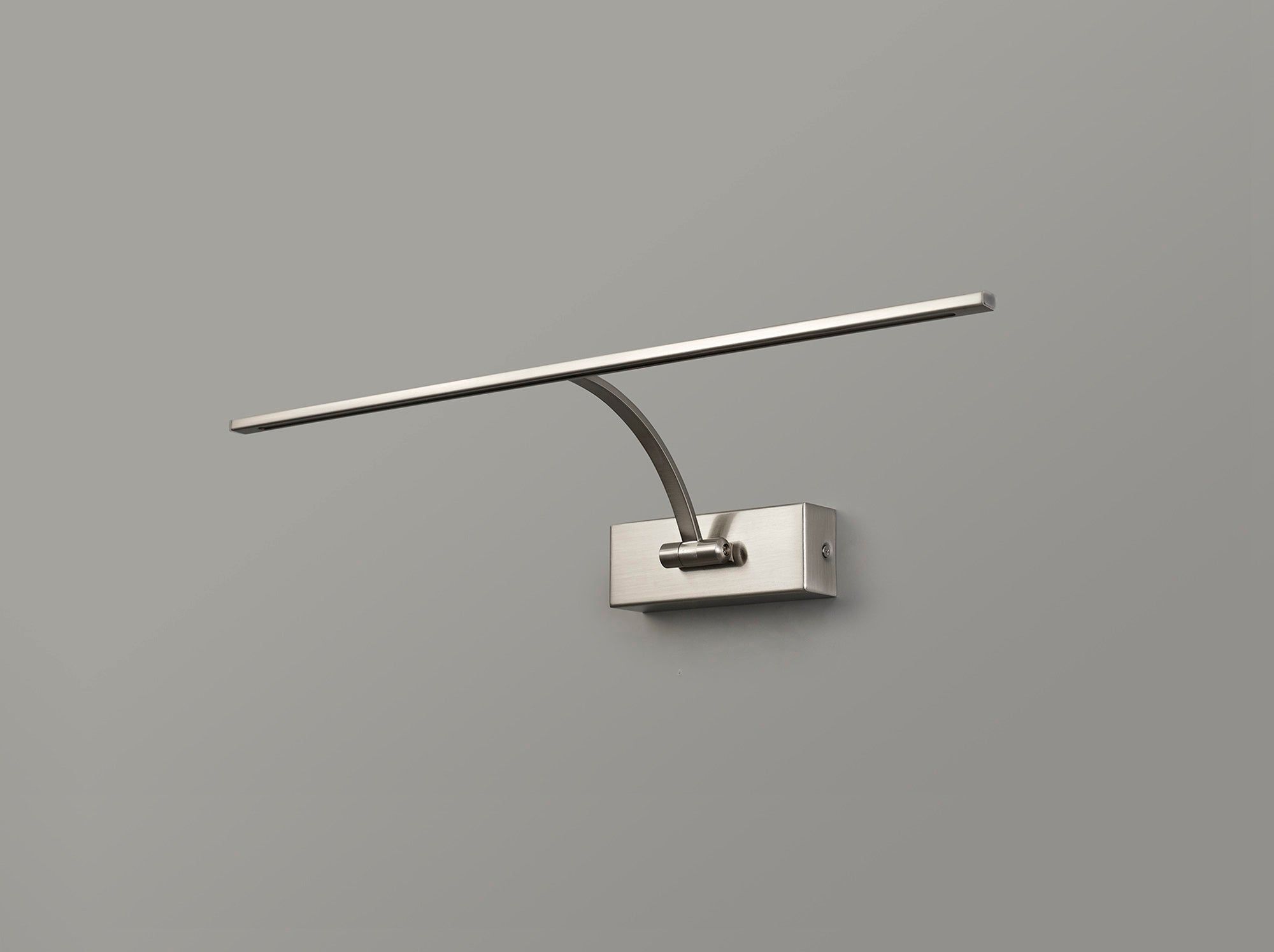 Mia Large 1 Arm Wall Lamp/Picture Light, 1 x 10W LED, 3000K, 850lm, Satin Nickel, 3yrs Warranty