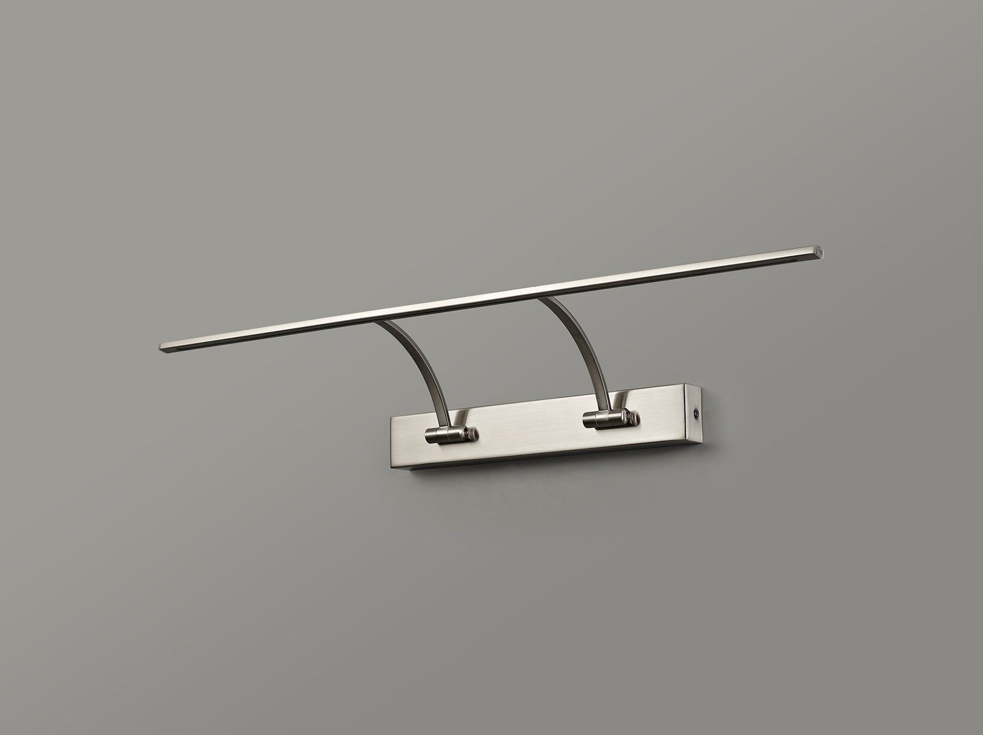Mia Small 2 Arm Wall Lamp/Picture Light, 1 x 14W LED, 3000K, 1070lm, Satin Nickel, 3yrs Warranty