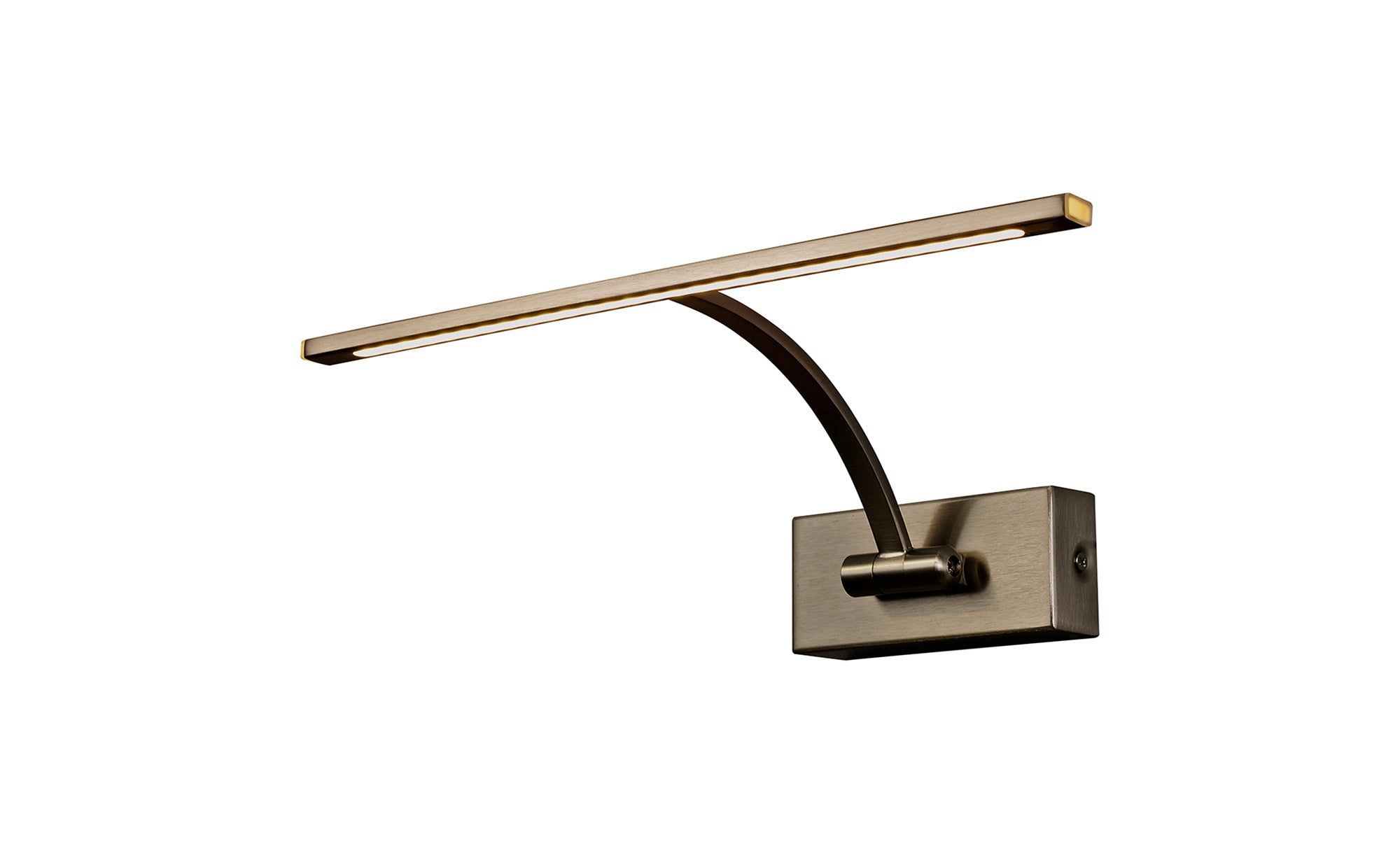 Mia Small 1 Arm Wall Lamp/Picture Light, 1 x 6W LED, 3000K, 470lm, Bronze, 3yrs Warranty