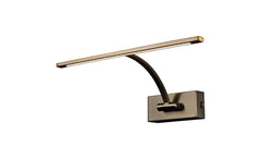 Mia Small 1 Arm Wall Lamp/Picture Light, 1 x 6W LED, 3000K, 470lm, Bronze, 3yrs Warranty