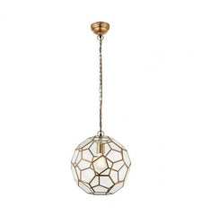 Hexagon 1 Light Pendant Antique Brass - Cusack Lighting