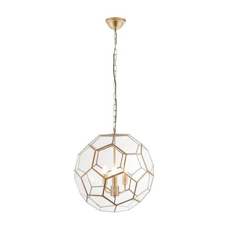 Hexagon 1Lt/3Lt Pendant Light Antique Brass - Cusack Lighting