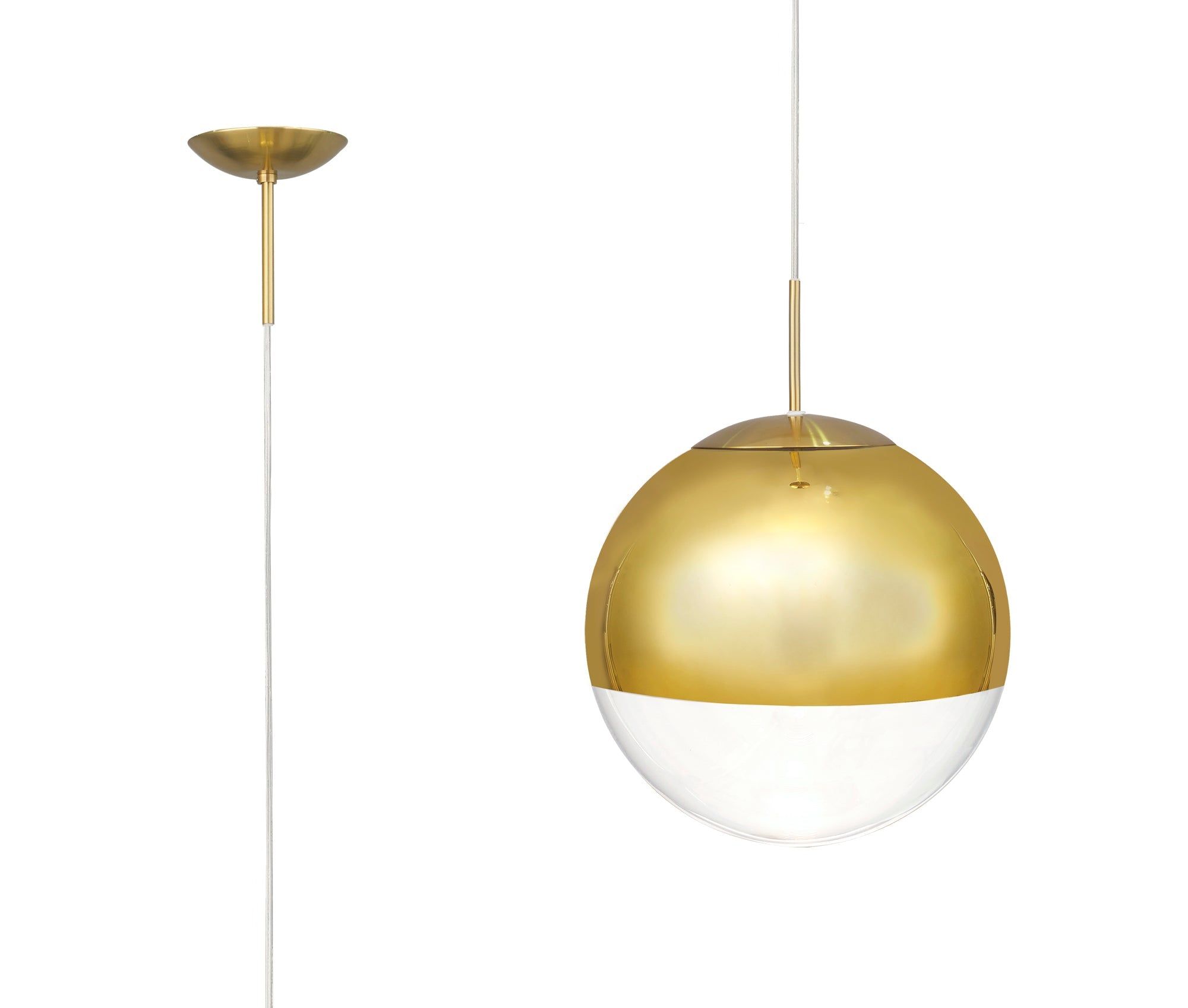 Miranda Pendant Ceiling Light  - Polished Chrome & Clear Glass/Copper & Clear Glass/Satin Nickel & White Glass/Matt Black/Smoke Fade Glass./Antique Gold Suspension with Gold Finish IP20
