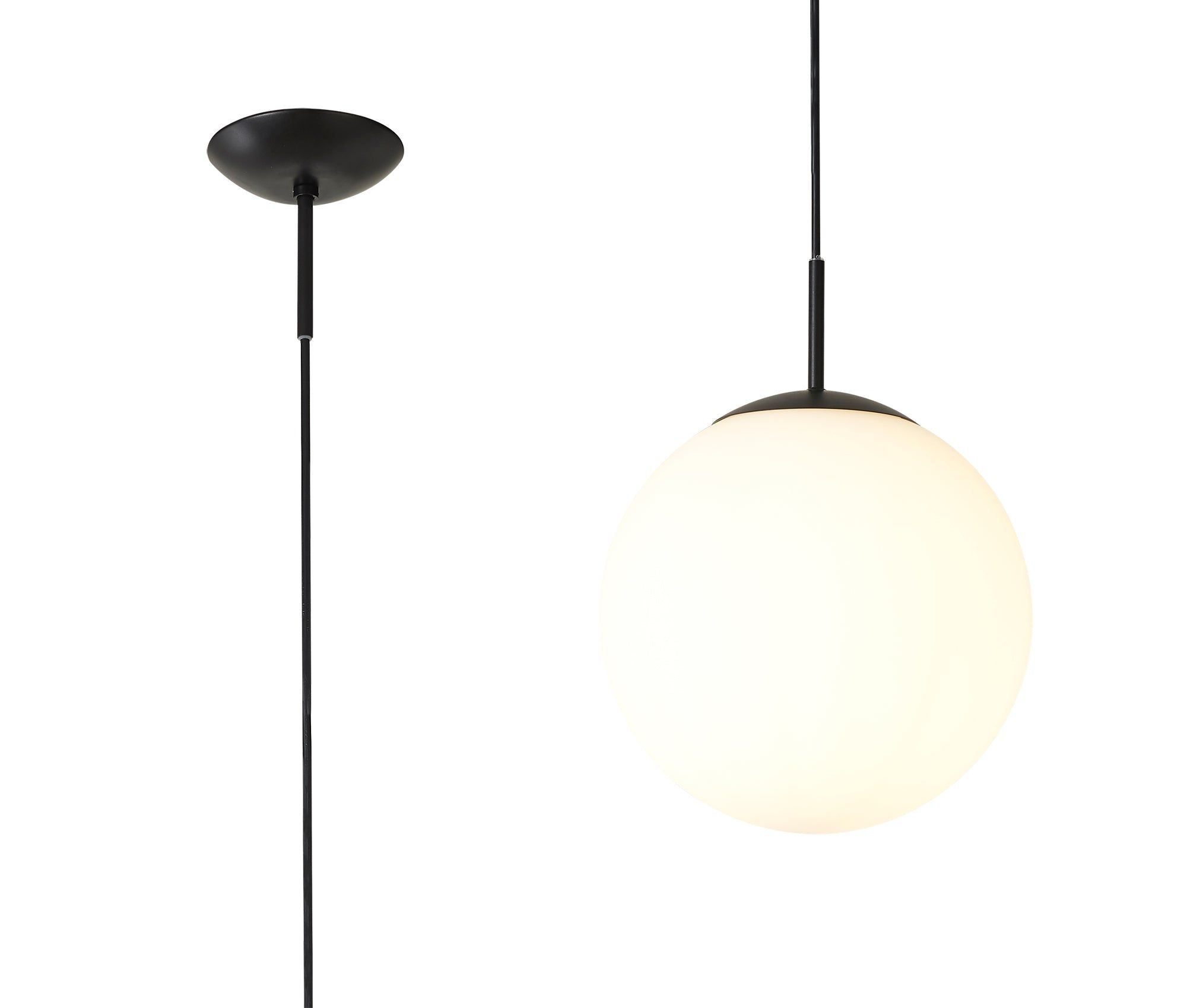 Miranda Pendant Ceiling Light  - Polished Chrome & Clear Glass/Copper & Clear Glass/Satin Nickel & White Glass/Matt Black/Smoke Fade Glass./Antique Gold Suspension with Gold Finish IP20