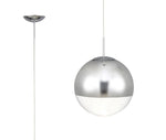 Miranda Small Ball Pendant 1 Light E27 Polished Chrome Suspension With Mirrored/Clear Glass Globe