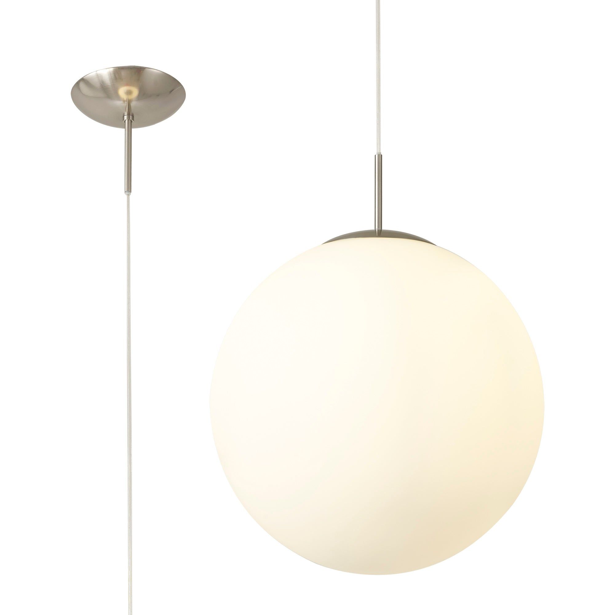 Miranda Pendant Ceiling Light Small/Medium/Large - Polished Chrome & Clear Glass/Copper & Clear Glass/Satin Nickel & White Glass/Matt Black/Smoke Fade Glass./Antique Gold Suspension with Gold/Black Suspension With Frosted White Glass Finish IP20
