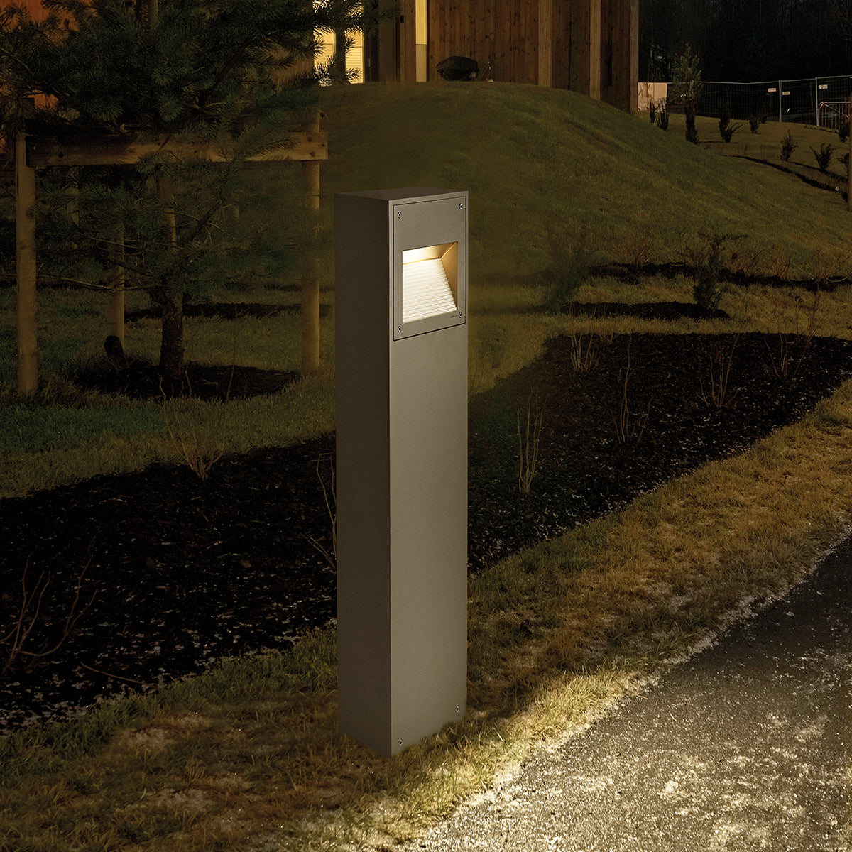 Namsos LED Short/Tall Bollard -Aluminium/Graphite Finish - Cusack Lighting