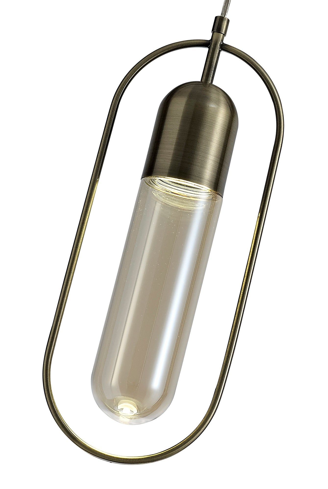 Tienes Pendant, 1 x 7W LED, 4000K, 790lm, Black/Smoked/Satin Nickel/Antique Brass/Amber, 3yrs Warranty