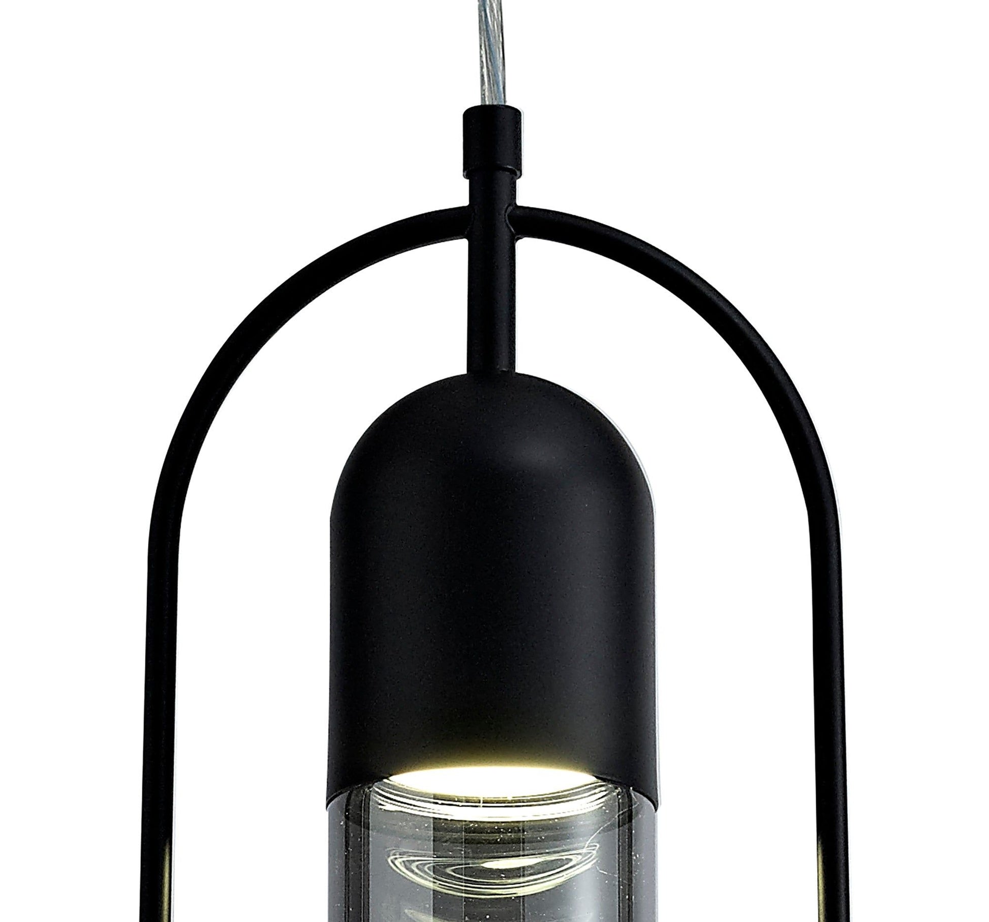 Tienes Pendant, 1 x 7W LED, 4000K, 790lm, Black/Smoked/Satin Nickel/Antique Brass/Amber, 3yrs Warranty